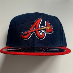 Atlanta Braves New Era 59Fifty Navy & Red Fitted Hat